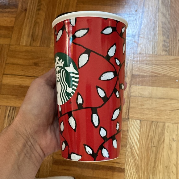 Starbucks Christmas lights 2016 Ceramic Travel Coffee Mug Tumbler 12 oz - Picture 8 of 8